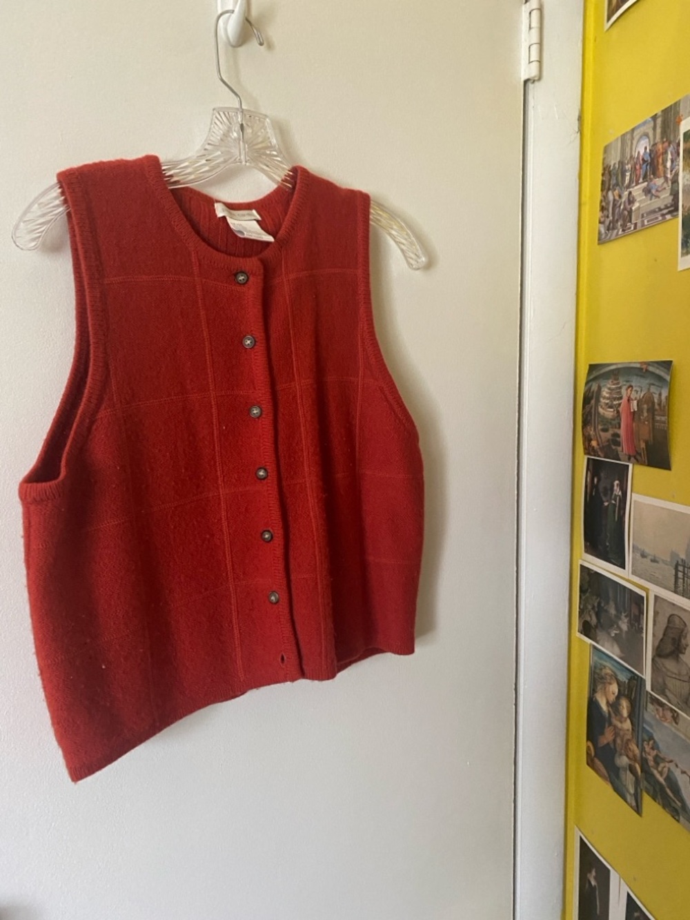 Pierre Cardin Vintage 1990s Button-Front Knit Sweater Vest